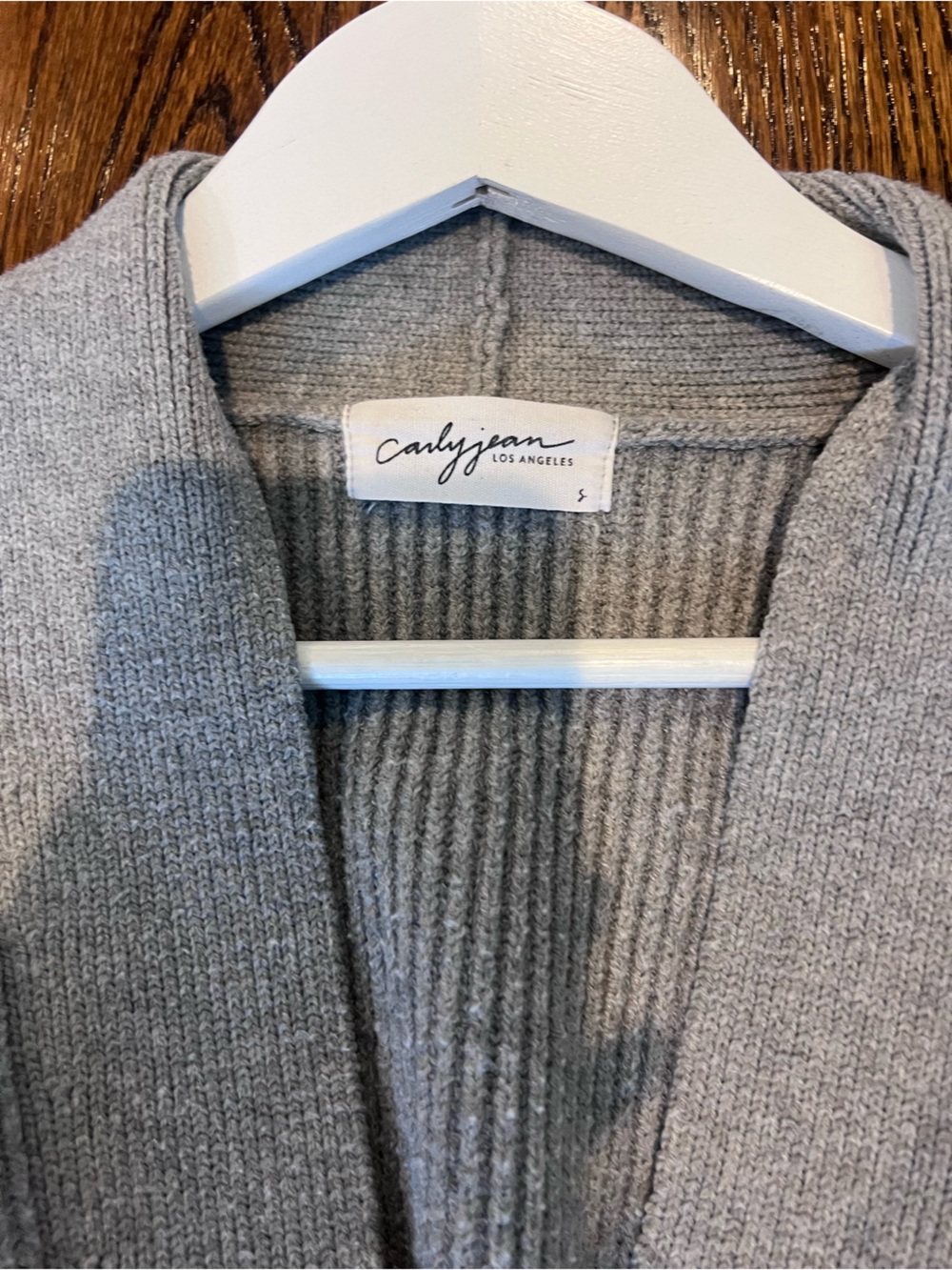 Carly Jean Los Angeles Grey Ribbed Sweater